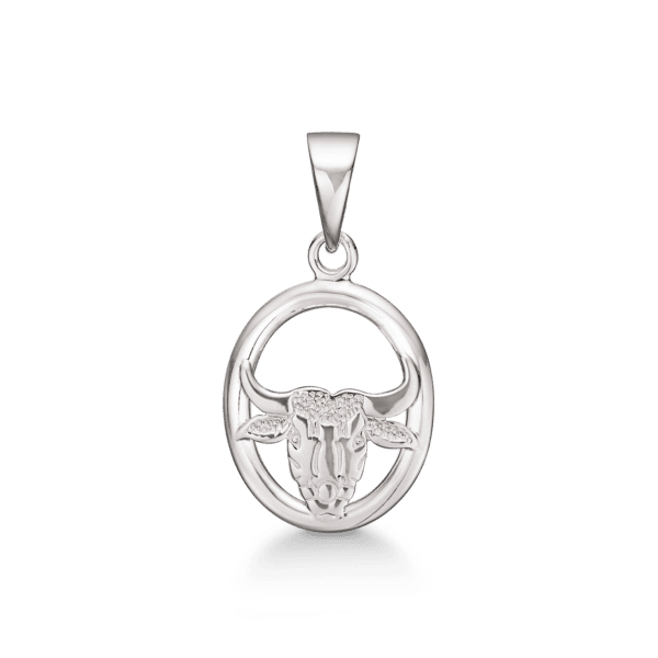 Sølv vedhæng stjernetegn tyr. Mål: 13 x 12,5 mm.