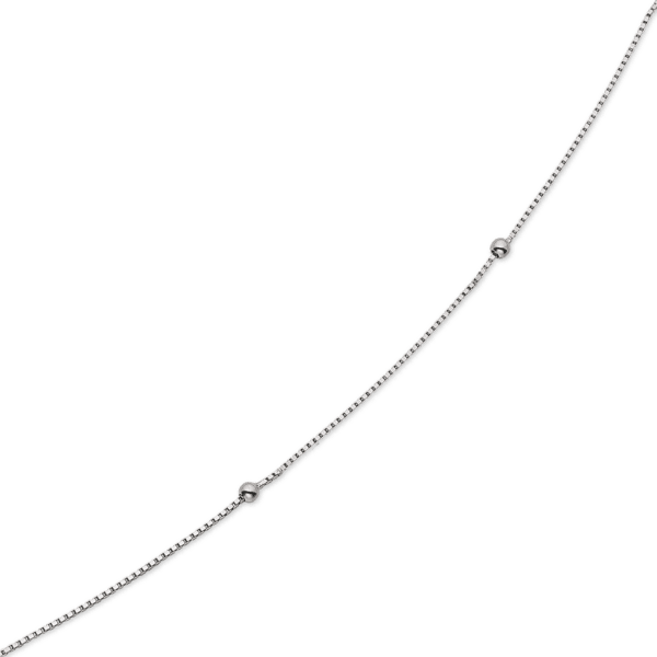 Sølv ankelkæde rhodineret venezia med 3 kugler Længde 23+4 cm.