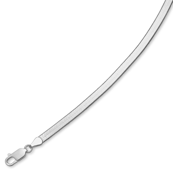Sølv Sildebensarmbånd blank 925s. 4,49mm. 19cm Længde 19 cm.