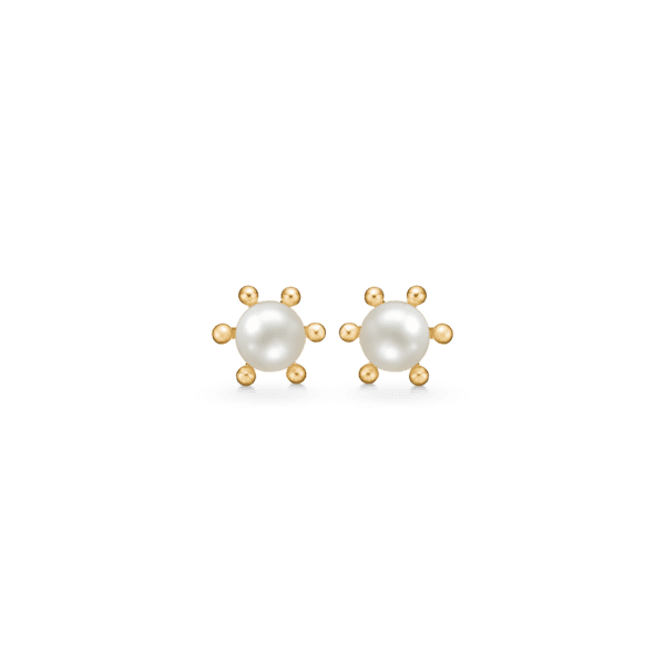 Perleørestikker i guld 8 karat. 5 mm.