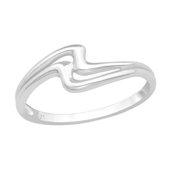 Dobbelt-Wave-soelv-ring