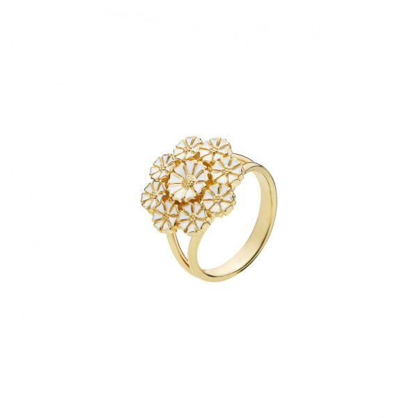 Lund Copenhagen Marguerit ring i forgyldt sølv 5+7,5mm
