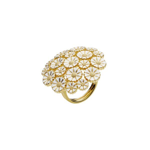 Lund Copenhagen Marguerit ring i forgyldt sølv