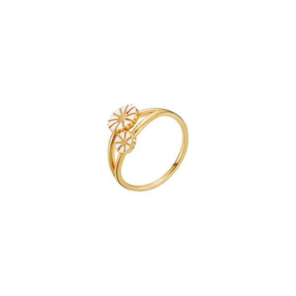 Lund Copenhagen Marguerit ring forgyldt sølv 5+7,5mm