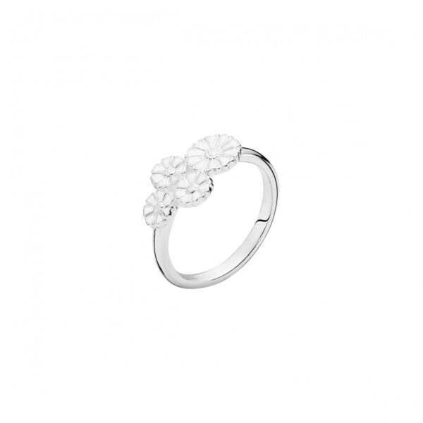 Lund Copenhagen Marguerit ring i sølv. 1x7,5+3x5mm