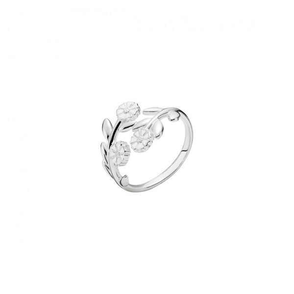 Lund Copenhagen Marguerit ring, forgrenet i sølv. 3x5 mm