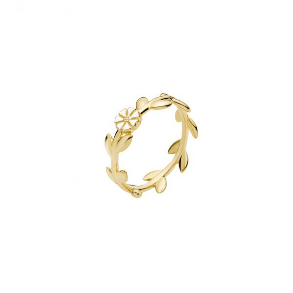 Lund Copenhagen Marguerit ring krans i forgyldt sølv - 5 mm