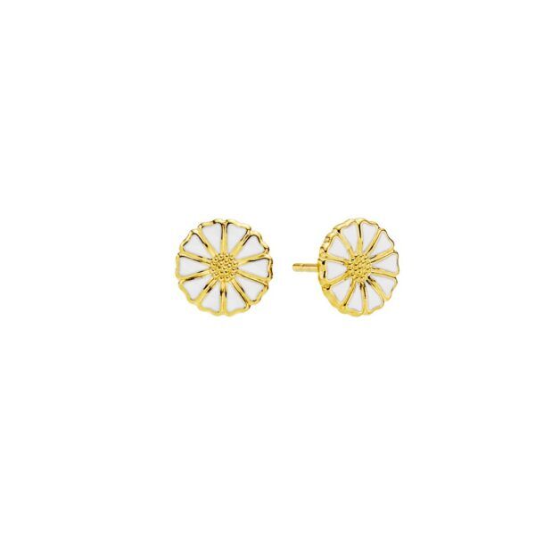 Lund Copenhagen Marguerit ørestikker 24 karat forgyldt sølv. 9mm
