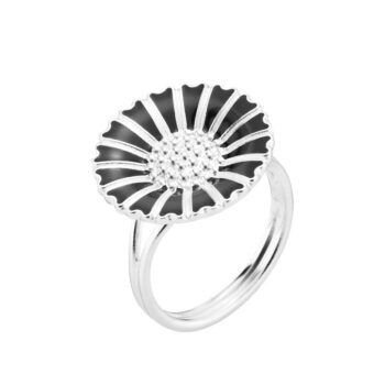 MARGUERIT-RING-18MM-MED-SORT-EMALJE
