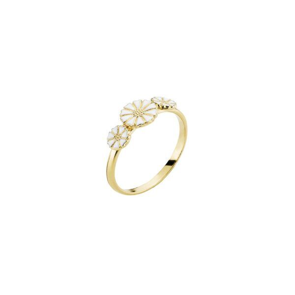 Lund Copenhagen Marguerit ring i forgyldt sølv 1x7,5+2x5mm