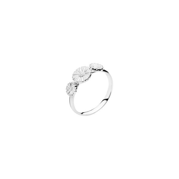 Lund Copenhagen Marguerit ring i sølv. 1x7,5+2x5mm