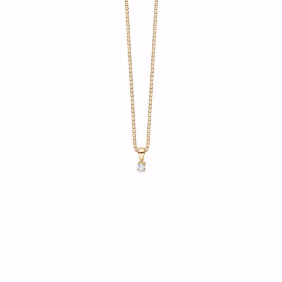 Diamant halskæde i 14 karat guld. 45 cm