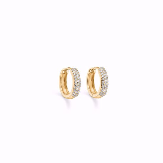 Ægte Guld Hoops 8 karat, med hvide zirkonia sten Ø10mm