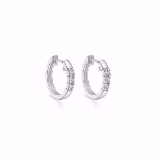 Diamant Hvidguld Creoler 14 karat, Ø15,2mm x 2,1mm