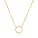 Diamant halskæde cirkel 18 karat ægte guld