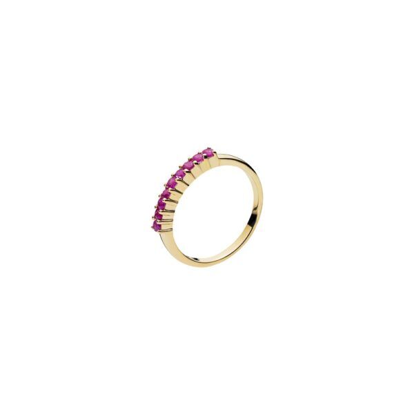 Lund Copenhagen 8 karat Guld ring alliance med rubin sten 9 x 2mm