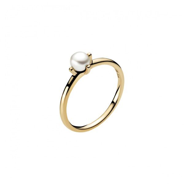 8 karat Guld ring med ferskvandsperle 5-5,5mm