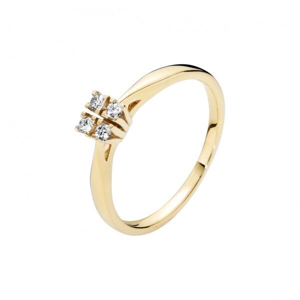 Lund Copenhagen Guld ring med diamanter 4 stk 0,12CT W.SI 585