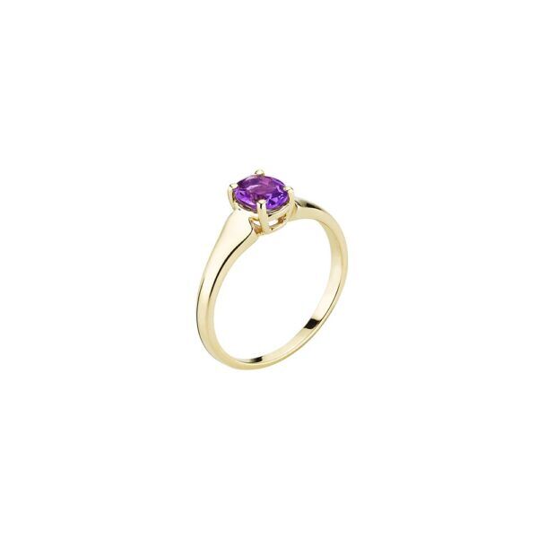 8karat Guld ring med ametyst 7X5mm