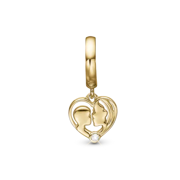 Christina charm mor og barn hjerte Forgyldt - 6 mm - Model 610-G67