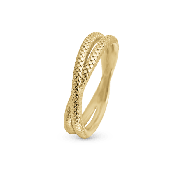 Christina ring foryldt dobbelt slange design - Twin Snake