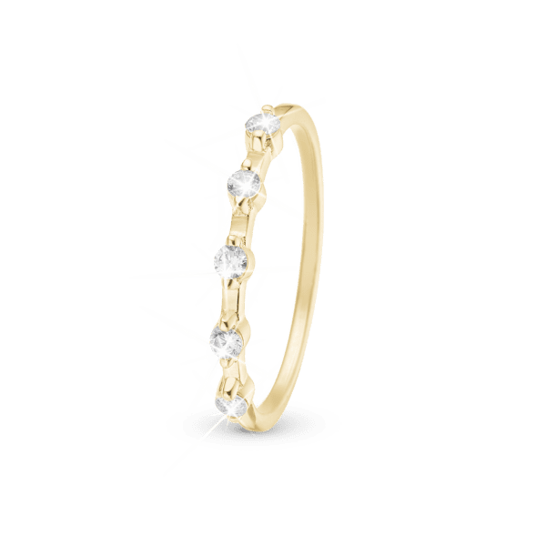 Christina ring forgyldt med 5 zirkonia sten - Simple Life Style