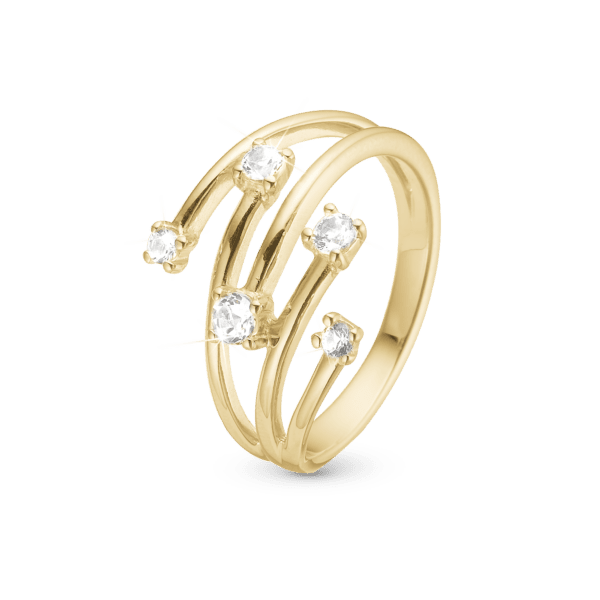 Christina forgyldt ring Your Choice 5 ægte topas sten
