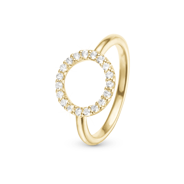 Christina forgyldt ring cirkel med 19 topaser - Topaz Circle