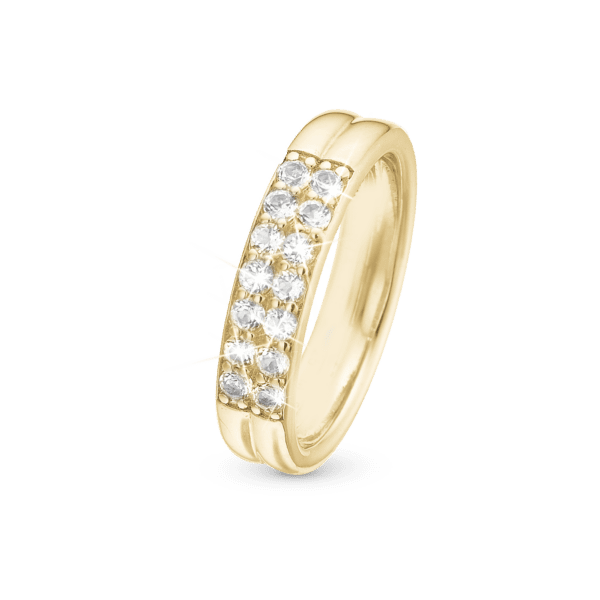 Christina forgyldt ring med 14 topaser - Eternity Topaz