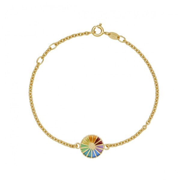 Lund Copenhagen - Marguerit Armbånd 11mm farvet forgyldt sølv 925