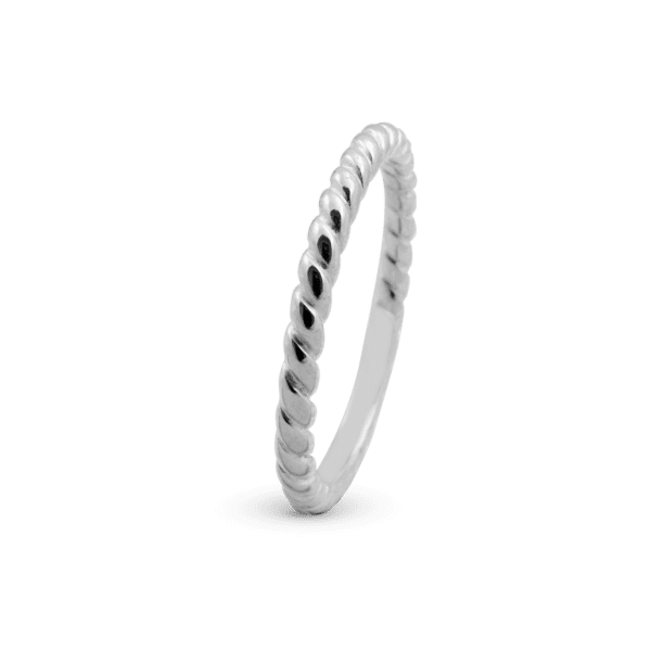 Christina ring sølv snoet model Rope