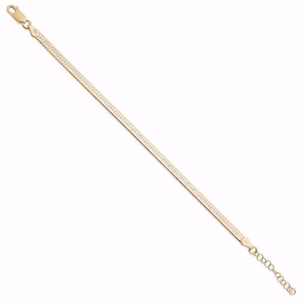 Flad slange armbånd forgyldt sølv 4mm 16+3cm