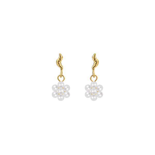 Nava Copenhagen - Camelia Earrings Perleøreringe - Forgyldt