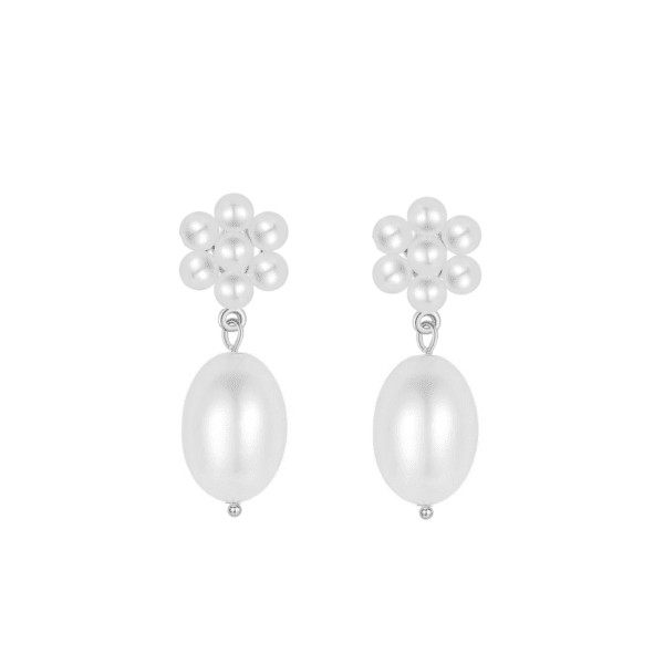 Nava Copenhagen - Fleur Earrings Perle øreringe - Sølv