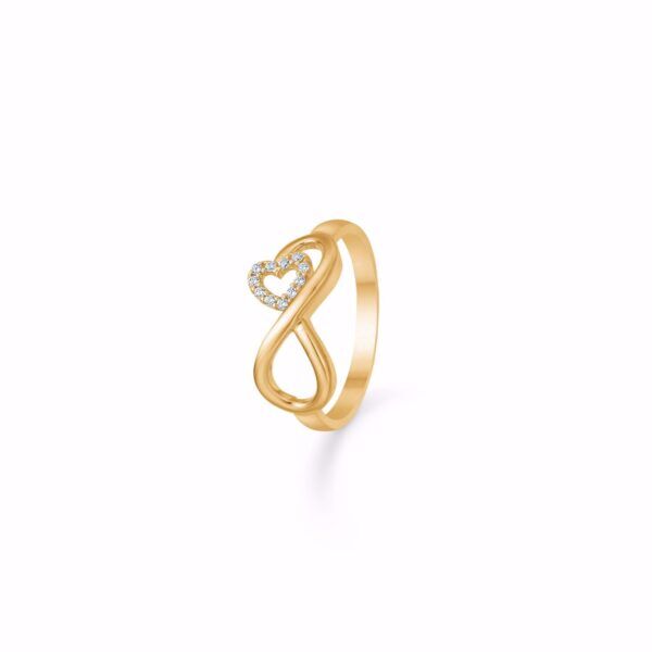 Guld hjerte ring 8kt. med zirkonia - 6406/08