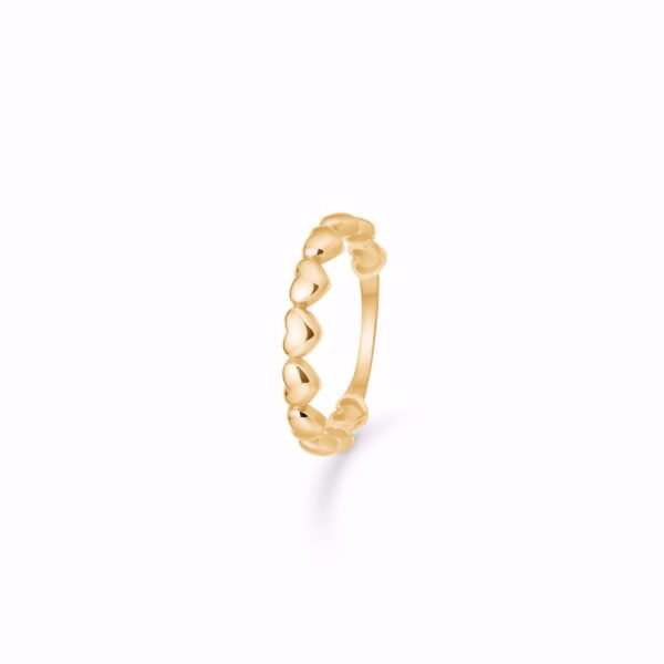 Guld ring med hjerter 8kt. - 6450/08