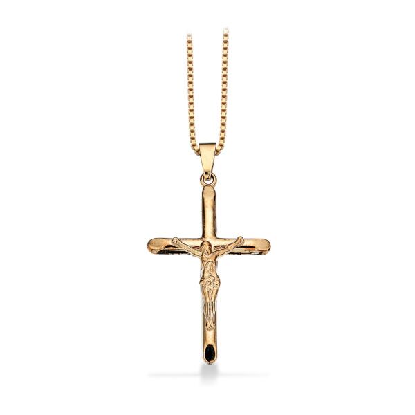 Scrouples - Halskæde med Kors m. Kristus 25 x 16 mm. 8 kt.