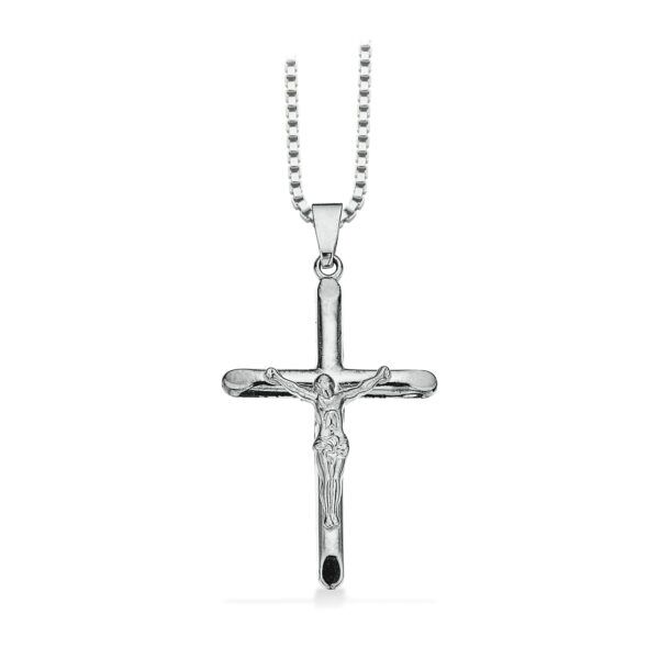 Scrouples - Halskæde kors m. Kristus 28 x 19 mm. sølv