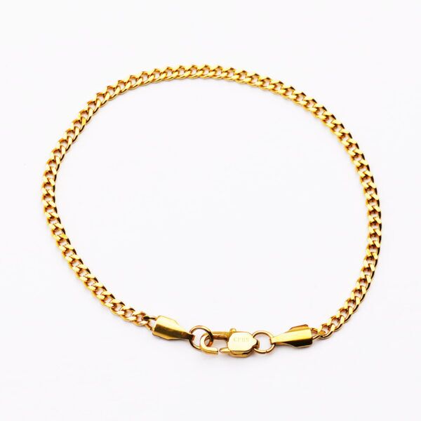 Vandfast Nero 3 mm: guld armbånd (Panser) til Mænd - 18, 19 & 21 cm