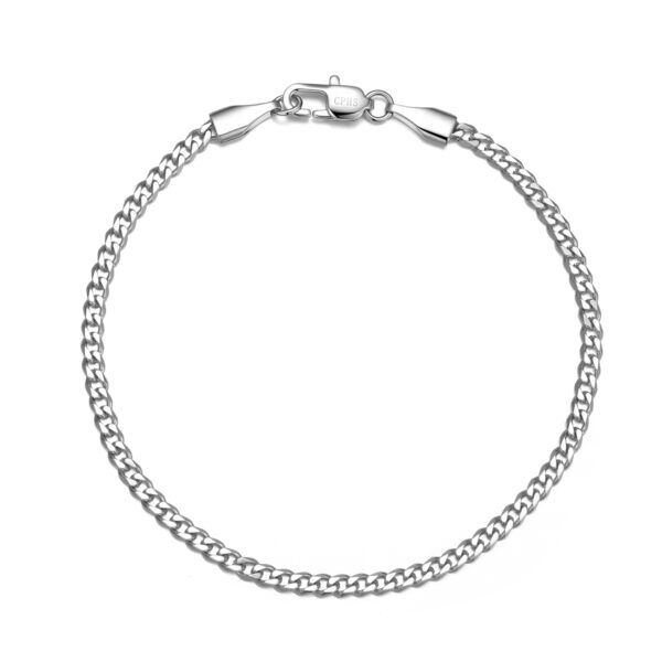 Vandfast Nero 3 mm: sølv armbånd (Panser) til Mænd - 18, 19 & 21 cm