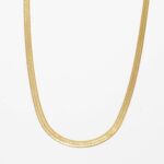 flad slangekæde i guld look stor