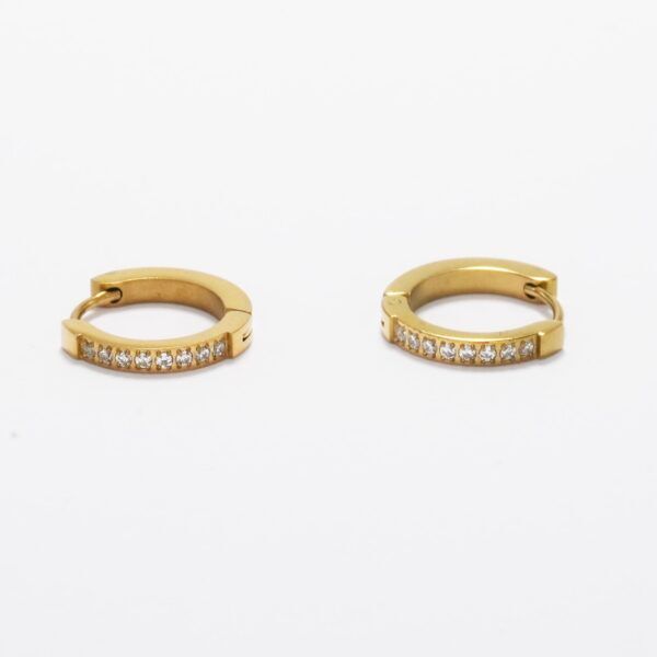 Copenhagen smykker 18 karat vandfaste hoops med zirkonia sten 16x2,5 mm