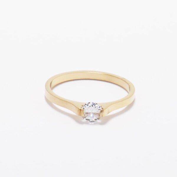 Copenhagen smykker Petite Solitaire ring 18 karat vandfast forgyldt stål med zirkonia