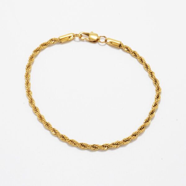 Vandfast Torc 3 mm - 18 karat stål armbånd (Rope) til Mænd - 18, 19 & 21 cm