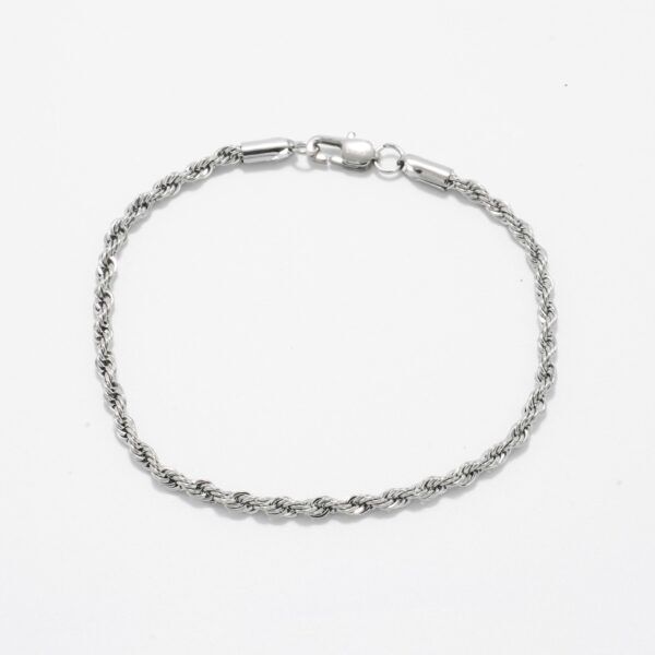 Vandfast Torc - Sølv stål armbånd 3 mm (Rope) til Mænd - 18, 19 & 21 cm