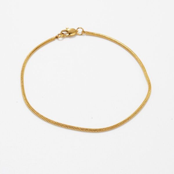 Vandfast snake - 18 karat forgyldt armbånd 1,5 mm (Snake kæde) til Mænd - 18, 19 & 21 cm