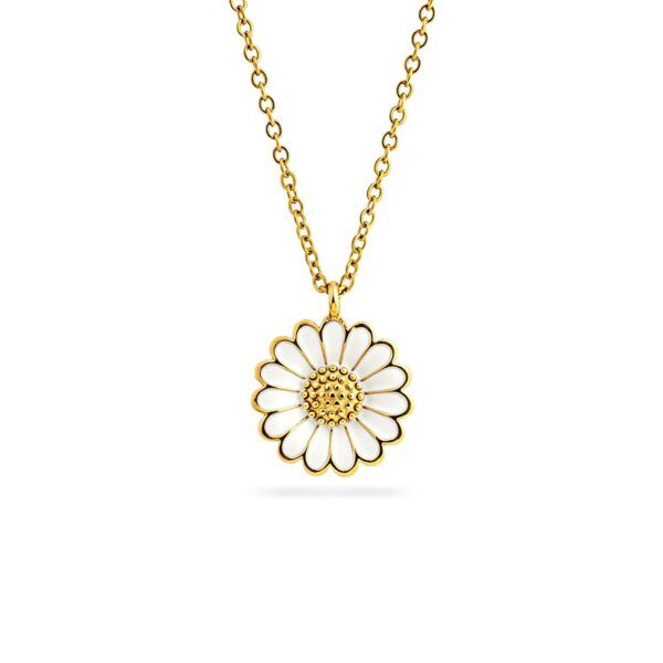 Copenhagen smykker - Vandfast Marguerit Halskæde 18 kt Guldbelagt (PVD) - 15 mm