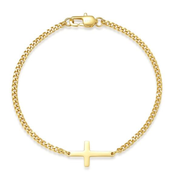 Vandfast Celestino Kors armbånd i stål med 18 kt guldbelægning (PVD) Til mænd - 19x10 mm