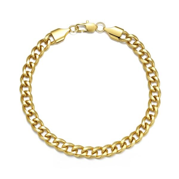 Vandfast Nero 6 mm: Guld belagt armbånd (Panser) til Mænd - 18, 19 & 21 cm