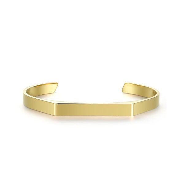 Vandfast Signature Åben Armring med 18 kt Guldbelægning (PVD) 6 mm – Til mænd